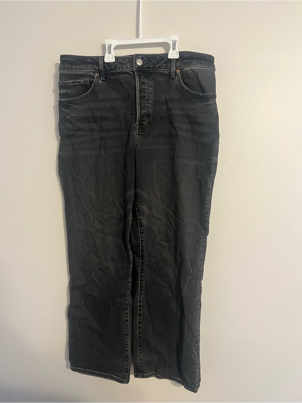 Express Jeans Women’s Size 12R Relaxed Straight Ankle High Rise Black